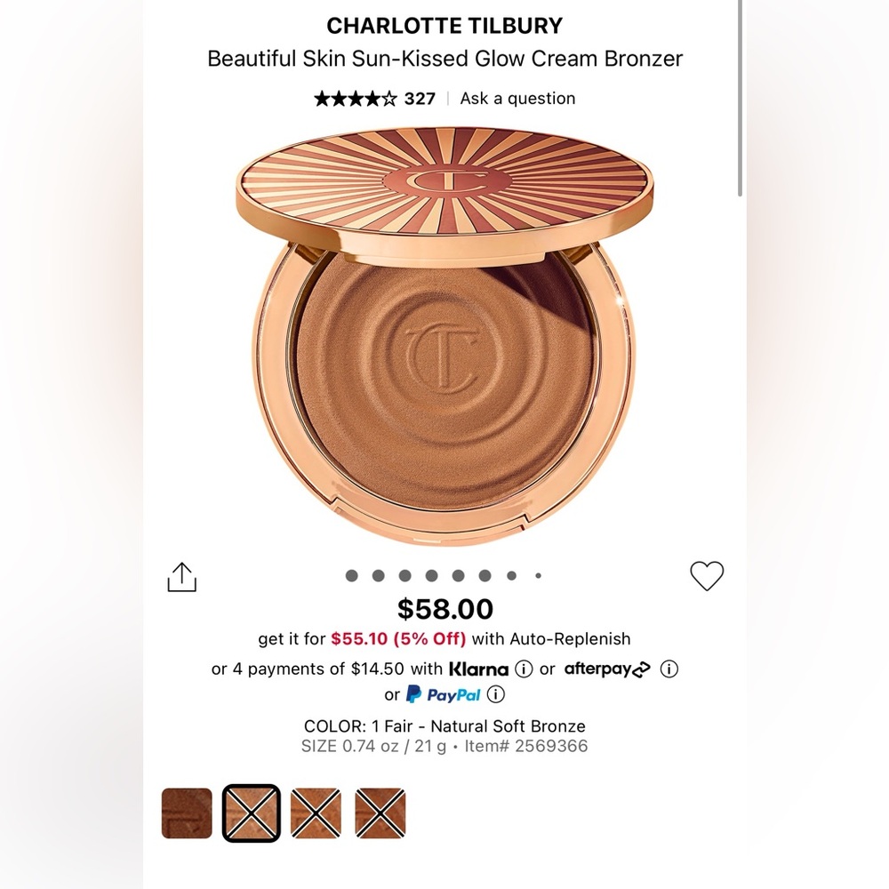 Charlotte Tilbury Beautiful Skin Sun-Kissed Glow Cream Bronzer